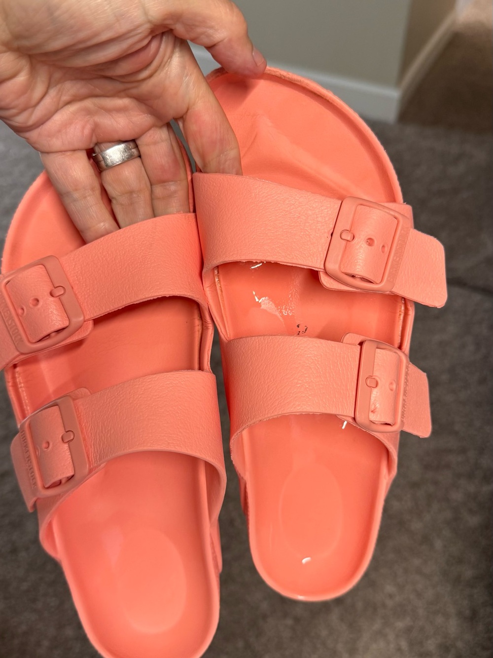 Crocs size 39 Coral Double-Strap Slide Sandals